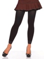 Nylon Footless Tights with Lace Trim Size and Queen Size One Size  Black