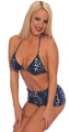 2 Piece Plush Leopard Print Bra and Short Sets White