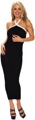 Opaque Two Tone Long Halter Gown Black & White