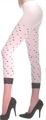 Lace Trim Opaque Leggings with Playing Card Suit Design