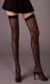 Flower Lace Thigh High Stockings White