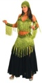 9 Piece Beaded Dancer Costume with Hanging Fringe. Black