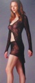 Long Sleeve Spider Web Lace Gown and Boyshort Set 