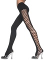 Opaque Tights with Fencenet Lace Sides 