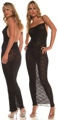 Lace Open Back Dress Black