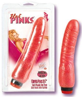 Hot Pink Curved Penis 9 inch
