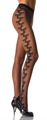 Lycra Faux Fishnet Pantyhose with Flower Vine Accent  