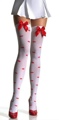 Lycra Opaque Stockings with Satin Bows and Kiss Design  