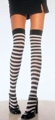 Nylon Striped Thigh High Stockings Black & Orange