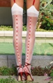 Lycra Sheer Stockings with Faux Lace Up Rear Seam One Size