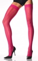 Sheer Opaque Woven Houndstooth Thigh High Stockings  