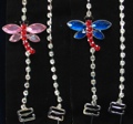 Rhinestone Bra Straps with Acrylic Stone Accent - #2083 - #2085 - 1 Package of 6 Sets Butterfly Design 2085