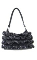 Crochet Knit Handbags with Sequins Black