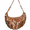 Quilted Handbags with Gathered Design Bronze