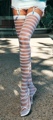 Sheer Stripe Thigh Highs  Light Blue