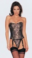  2 Piece Satin Dragon Print Lace Up Back Corset with G-String  Large