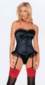 Satin Zipper Front Corset with Lace up Back  Small