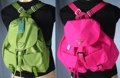 Microfiber Backpack Style Handbags with Fold Over Closure and Pockets -Fuschia Fuchsia