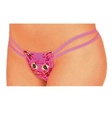 Thong with Sequin Kitty Design Black