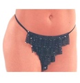 Thong with Metal Mesh Front Design Black