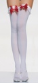 Opaque Thigh Highs with Ruffle Top, Maribou Puff, Ribbon Bow & Bell  