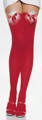 Opaque Thigh Highs with Maribou Puff, Ribbon Bow & Bell  