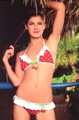 Ruffle Trim Polka Dot Bikini with Cherry Bead Charms Small