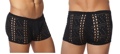 Mens Eyelet Design Short Underwear Black Large