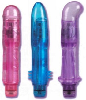 Waterproof Jelly Glitter Vibrator - Penis