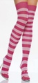 Lycra Acrylic Striped Thigh Highs  Black and White