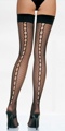 Lycra Crocheted Stockings with Keyhole Back Seam  Red