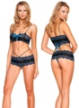 2 Piece Ribbon & Lace Tanga Set  