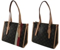 Letter Pattern Double Strap Handbags with 24K Plated Hardware Green Stripe