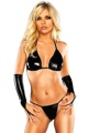 2 Piece Wet Look Triangle Bra and G-String Set L/XL