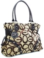 Letter Print Double Strap Tote Handbags Black