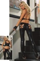 3 Piece Microfiber Halter Top & Pant Set with Rear Flower Cutouts Large