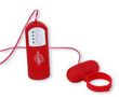 Velvet Touch Vibrating Cock Ring - Red