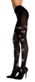 Semi Sheer Pantyhose with Skull and Crossbone Print 