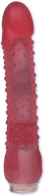 Vibro Wonder Bumpy Dick Vibrator - Red