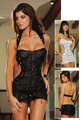 2 Piece Open Back Mesh Halter Dress with Confetti Sequins Black Large