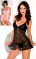 2 Piece Sheer Heart Lace Babydoll Set (6223) Black