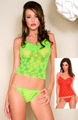 2 Piece Leaf Lace Cami Set Red