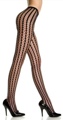Seamless Crochet Striped Pantyhose Black