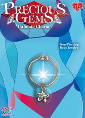 Precious Gems Belly Ring Silver Heart