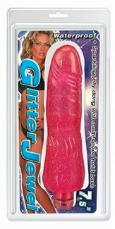 Glitter Jewel Waterproof Vib 7.5 inch - Pink