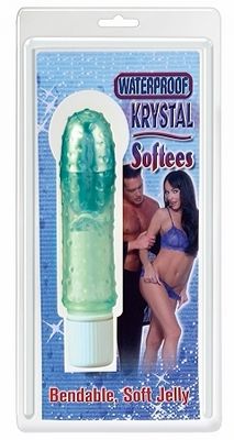 Waterproof Krystal Softee Vibrator - Green
