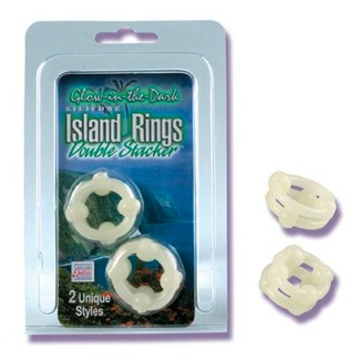 Silicone Island Double Stacker Rings -Glow