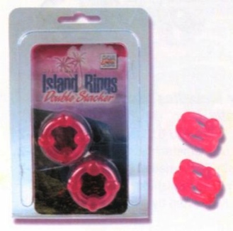 Silicone Island Double Stacker Rings -Pink