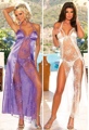 2 Piece Stretch Lace Chiffon Open Cup Gown Set Lilac Small