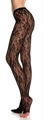 Open Foot Flower Lace Tights Red